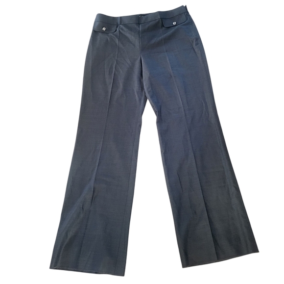 St. John Pants - St. John Dark Seaglass Fashion Fit Wool Silk Wide Leg Side Zip Trousers Size 16